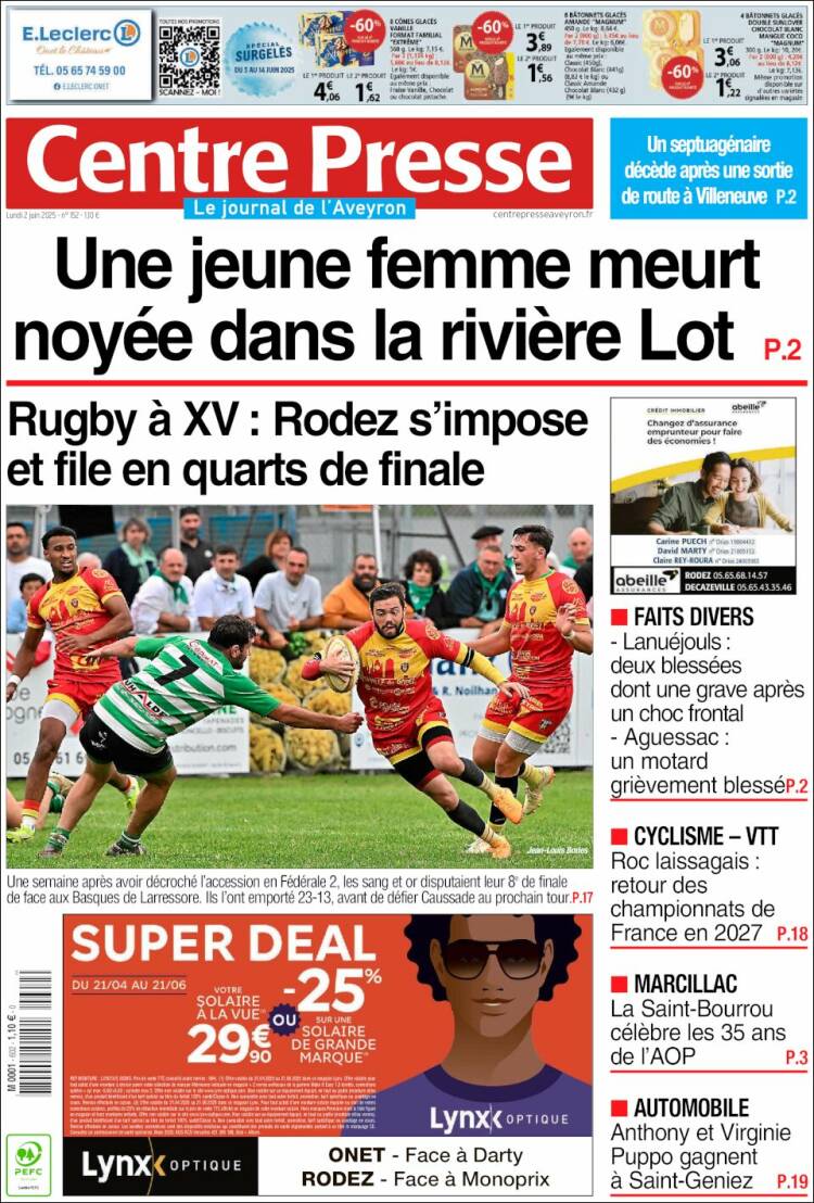 Portada de Centre Presse (France)