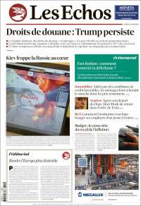 Portada de Les Echos (Francia)