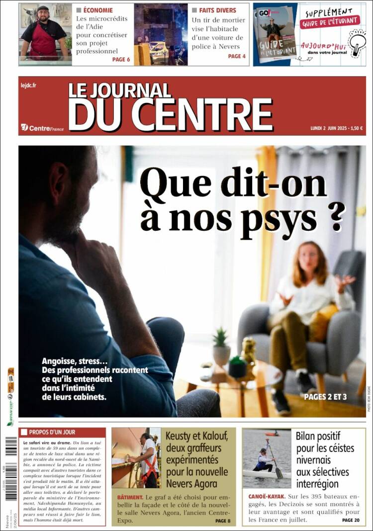 Portada de Le Journal du Centre (France)