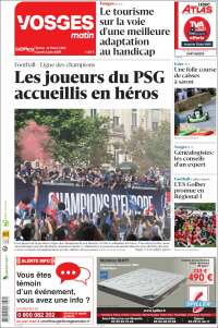 Portada de Vosges Matin (Francia)