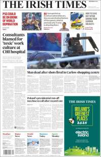 Portada de Irish Times (Irlanda)