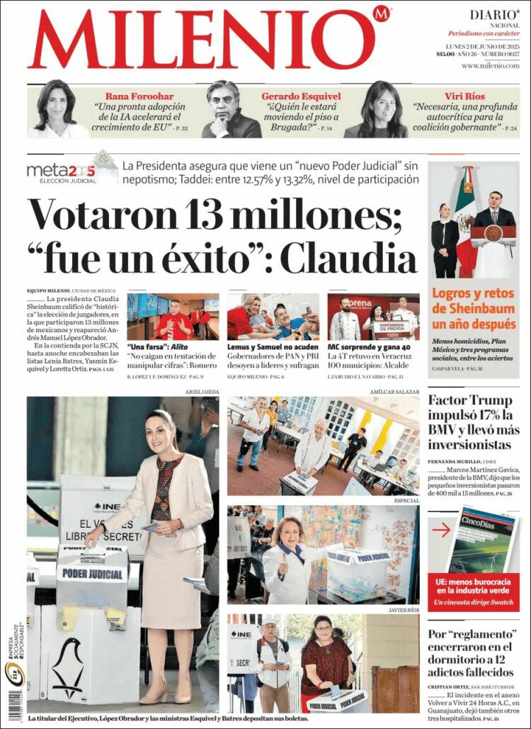 Portada de Milenio (México)
