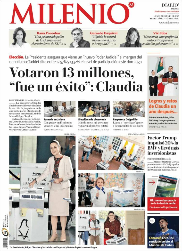 Portada de Milenio - Jalisco (Mexico)