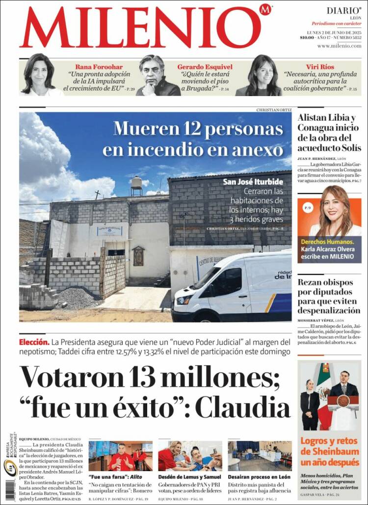 Portada de Milenio de León (México)