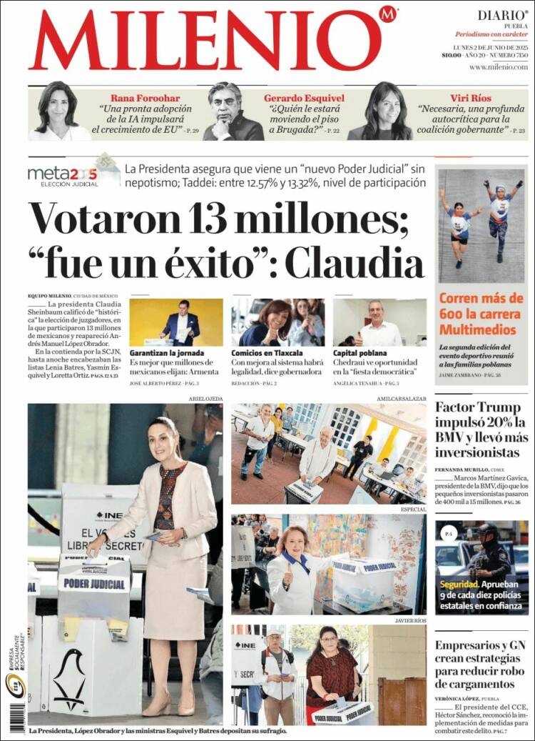 Portada de Milenio de Puebla (Mexique)