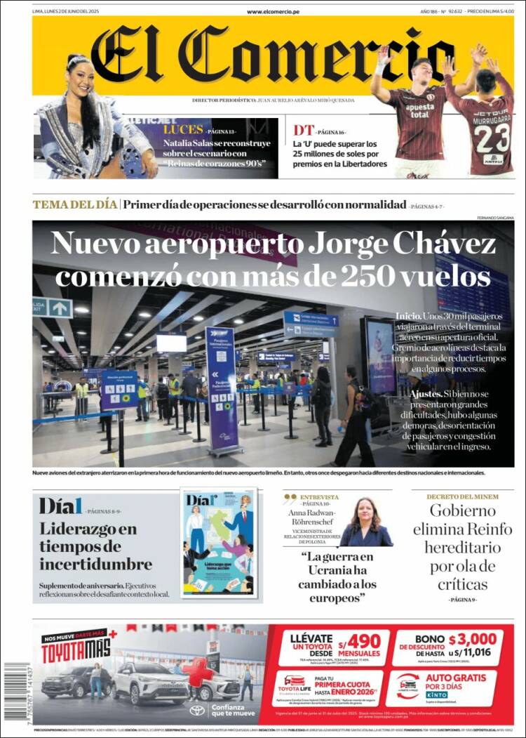 Portada de El Comercio (Peru)