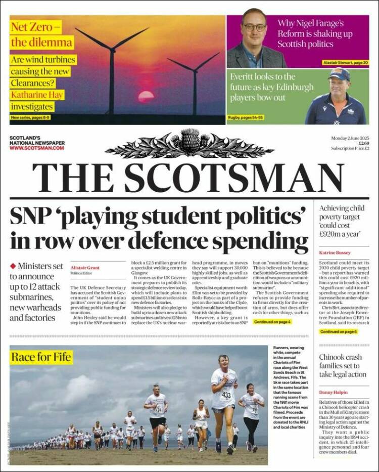 Portada de The Scotsman (United Kingdom)