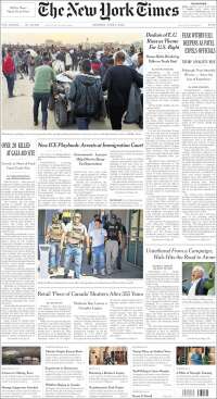 Portada de New York Times (USA)