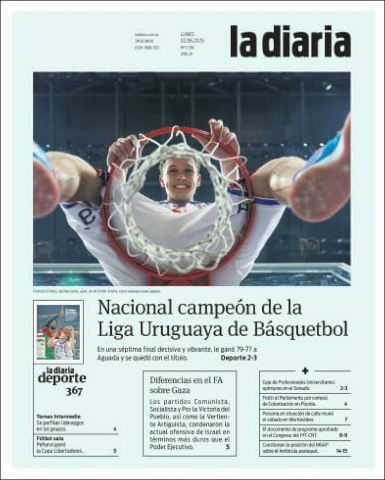 Portada de La Diaria (Uruguay)