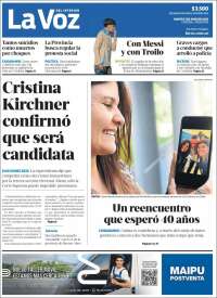Portada de La Voz del Interior (Argentina)