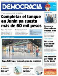 Portada de Diario Democracia (Argentina)