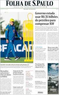 Portada de Folha de São Paulo (Brasil)