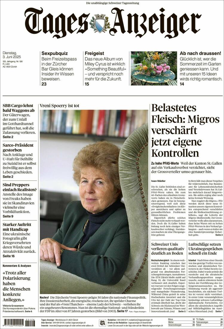 Portada de Tages-Anzeiger (Switzerland)