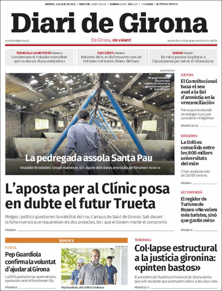 Portada de Diari de Girona (España)