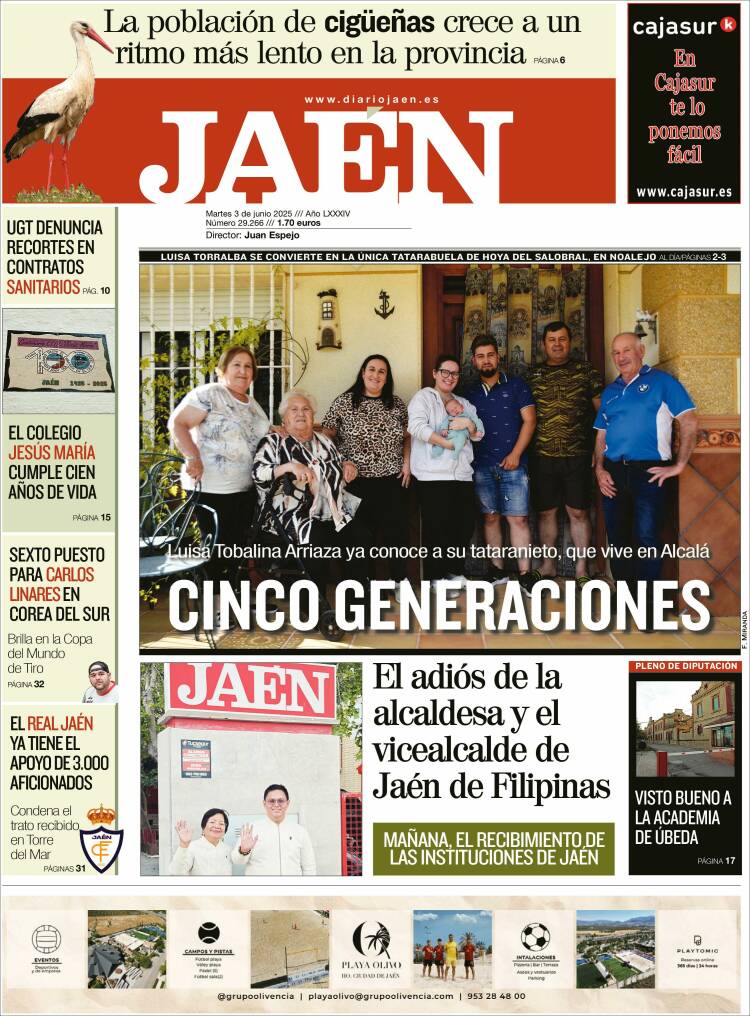 Portada de Diario Jaén (Spain)