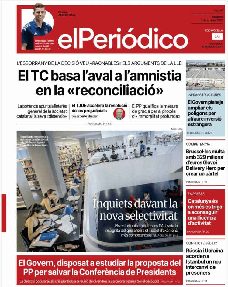 Portada de El Periódico de Catalunya (Spain)