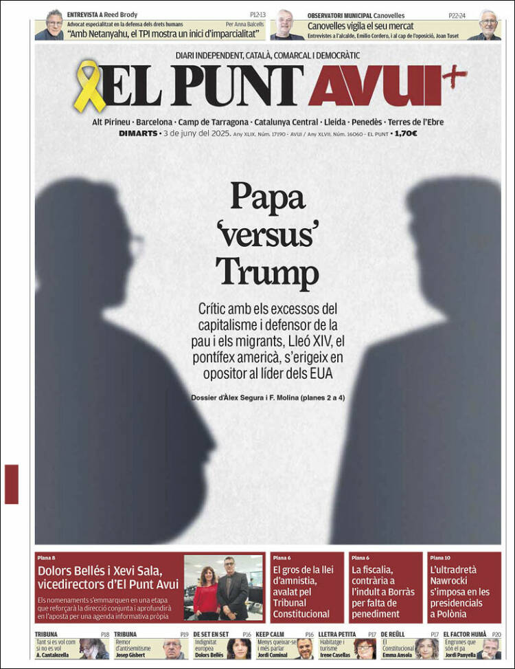 Portada de El Punt Avui (España)