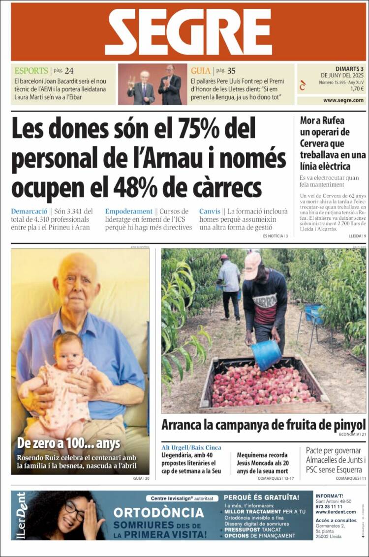 Portada de Segre (España)