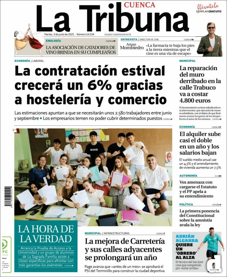 Portada de La Tribuna de Cuenca (Espagne)