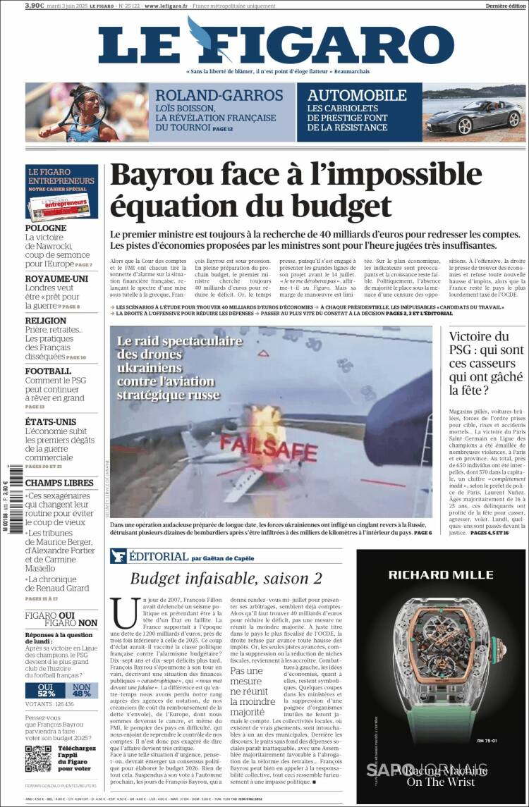 Portada de Le Figaro (France)
