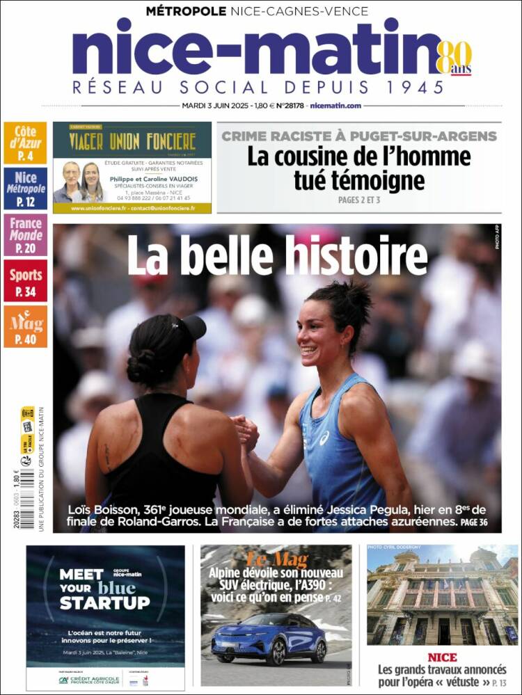 Portada de Nice-Matin (France)