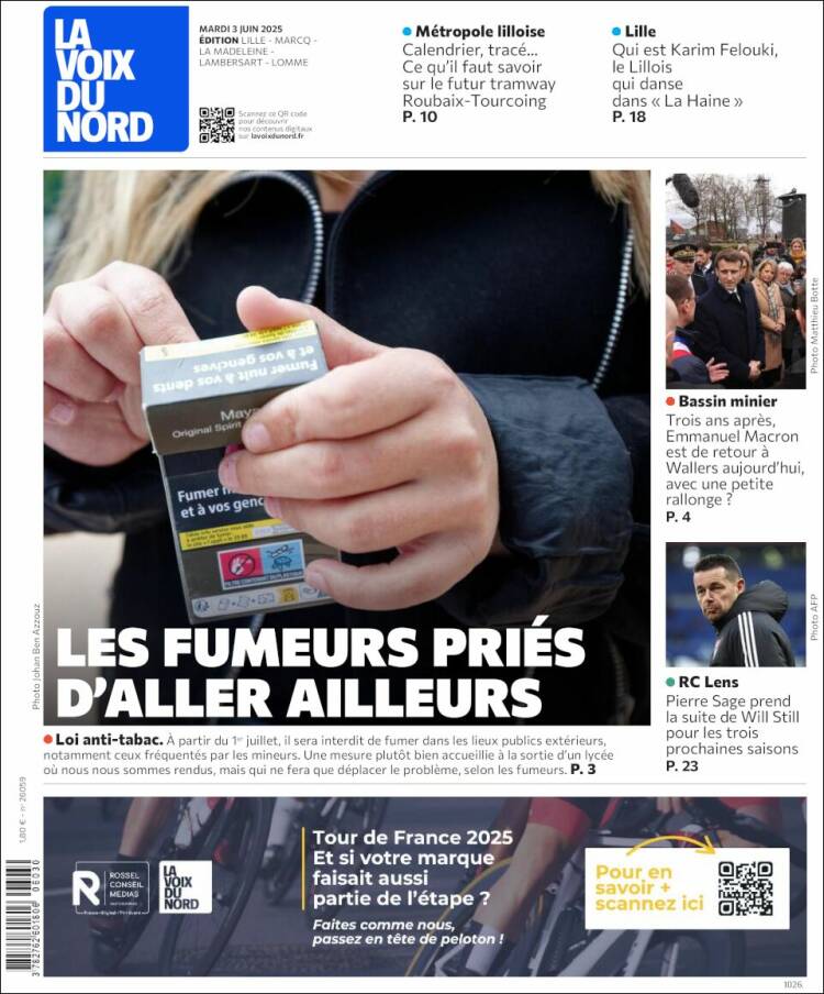 Portada de La Voix du Nord (France)