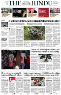 Portada de The Hindu (India)