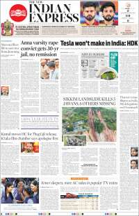 Portada de New Indian Express (India)