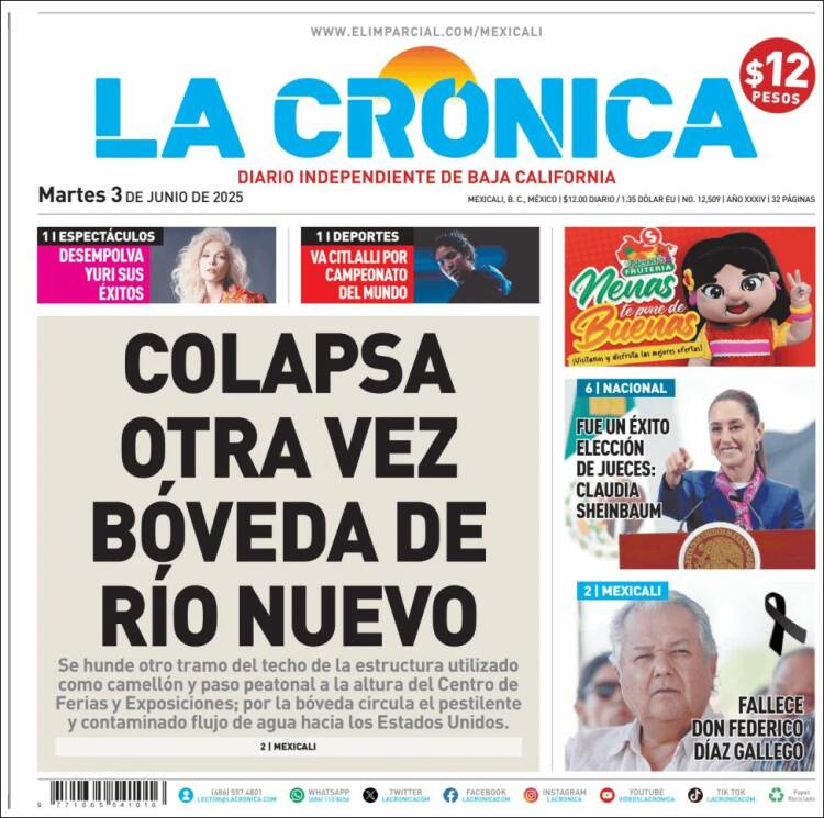 Portada de La Crónica de Baja California (México)