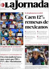 Portada de La Jornada (Mexique)