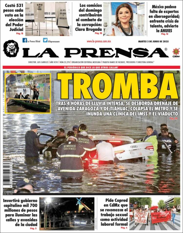 Portada de La Prensa (México)