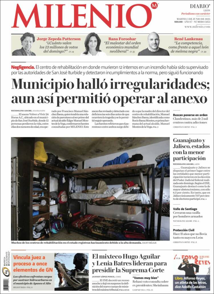 Portada de Milenio de León (México)