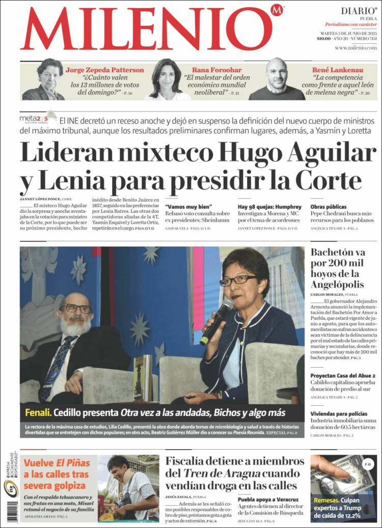 Portada de Milenio de Puebla (México)