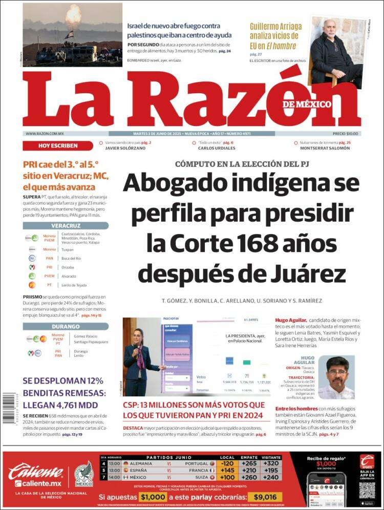 Portada de La Razón (México)