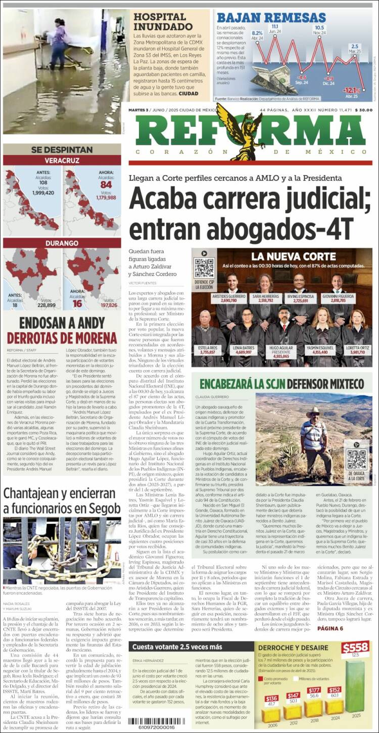 Portada de Reforma (Mexico)