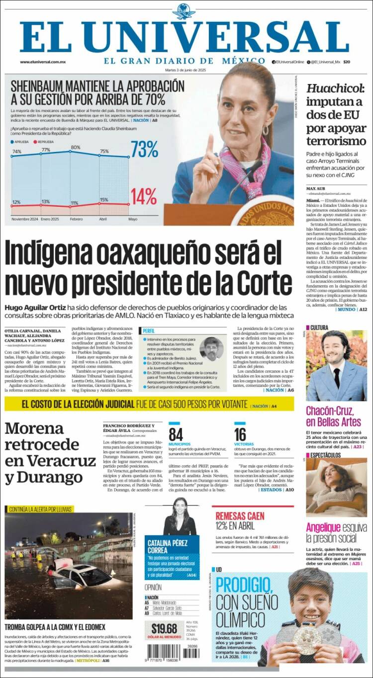 Portada de El Universal (Mexique)