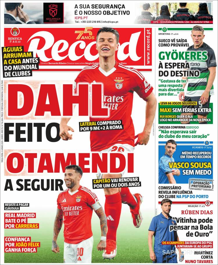 Portada de Record (Portugal)