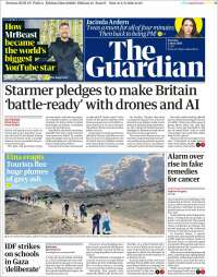 Portada de The Guardian (Reino Unido)