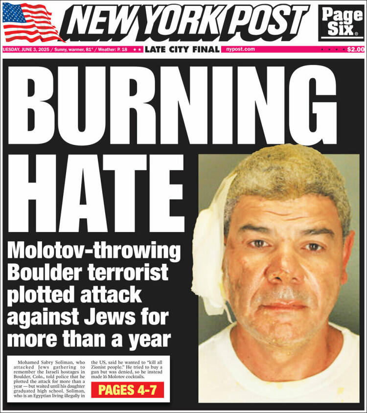 Portada de New York Post (USA)