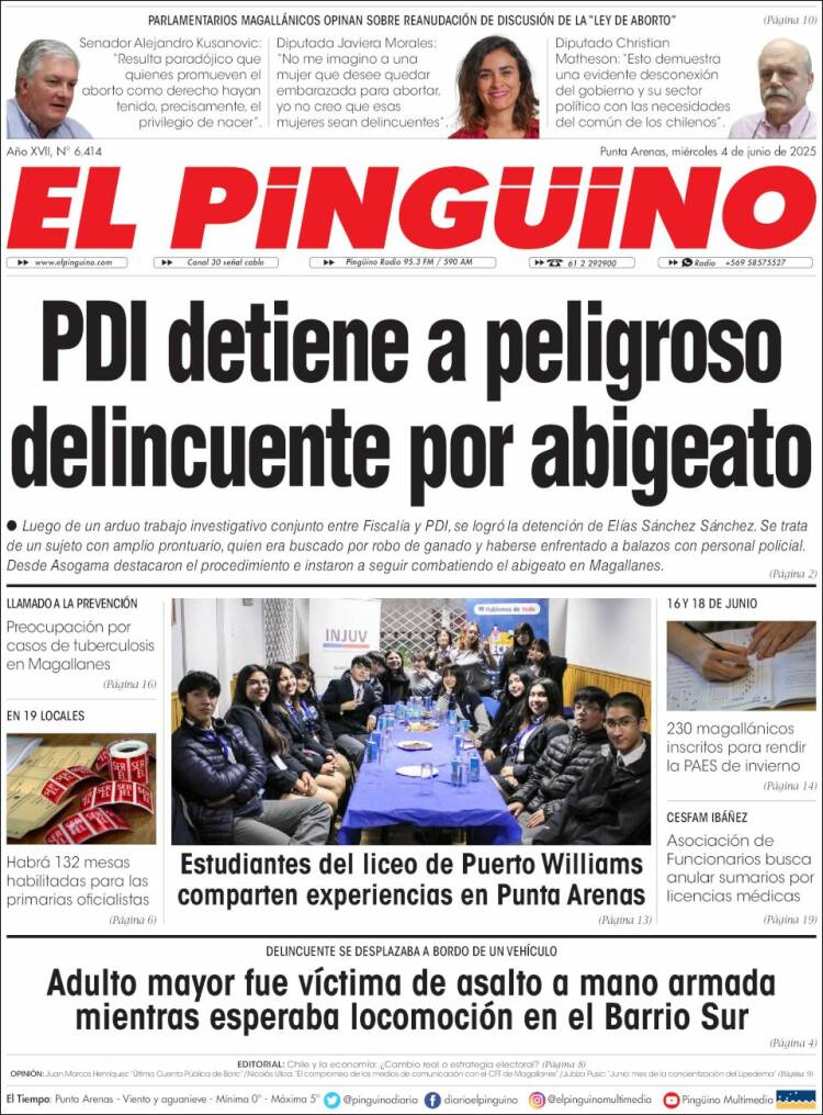Portada de El Pingüino (Chile)