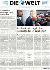 Portada de Die Welt (Germany)