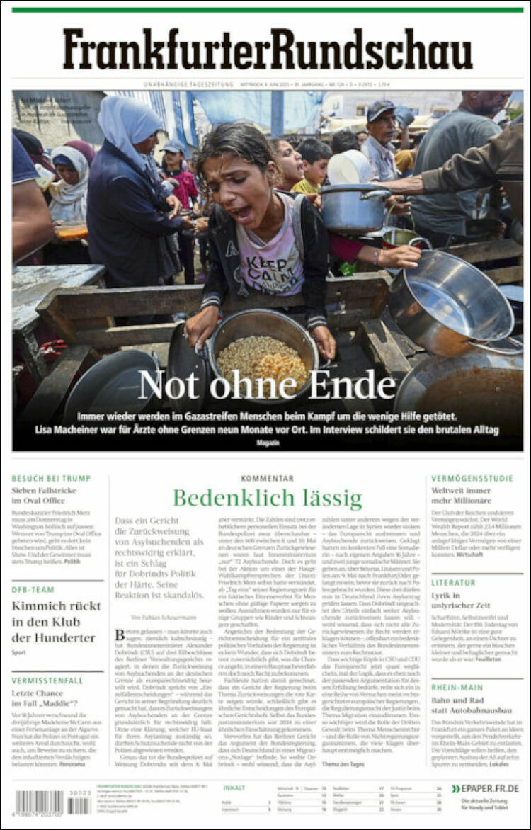 Portada de Frankfurter Rundschau (Germany)