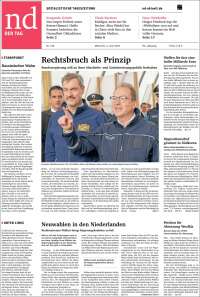 Portada de Neues Deutschland (Germany)