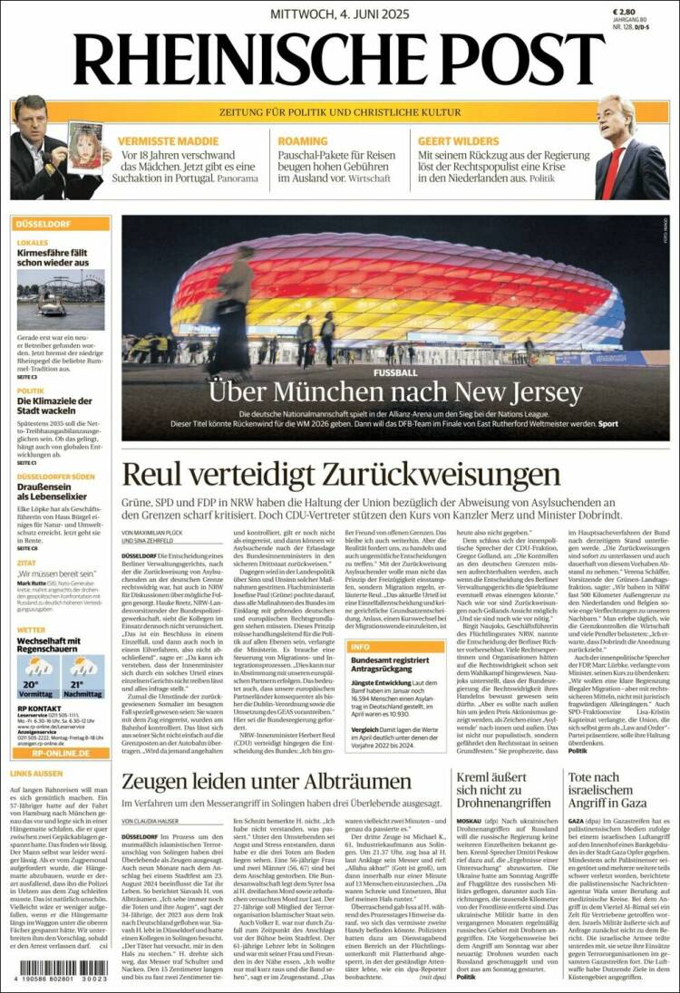 Portada de Rheinische Post (Allemagne)