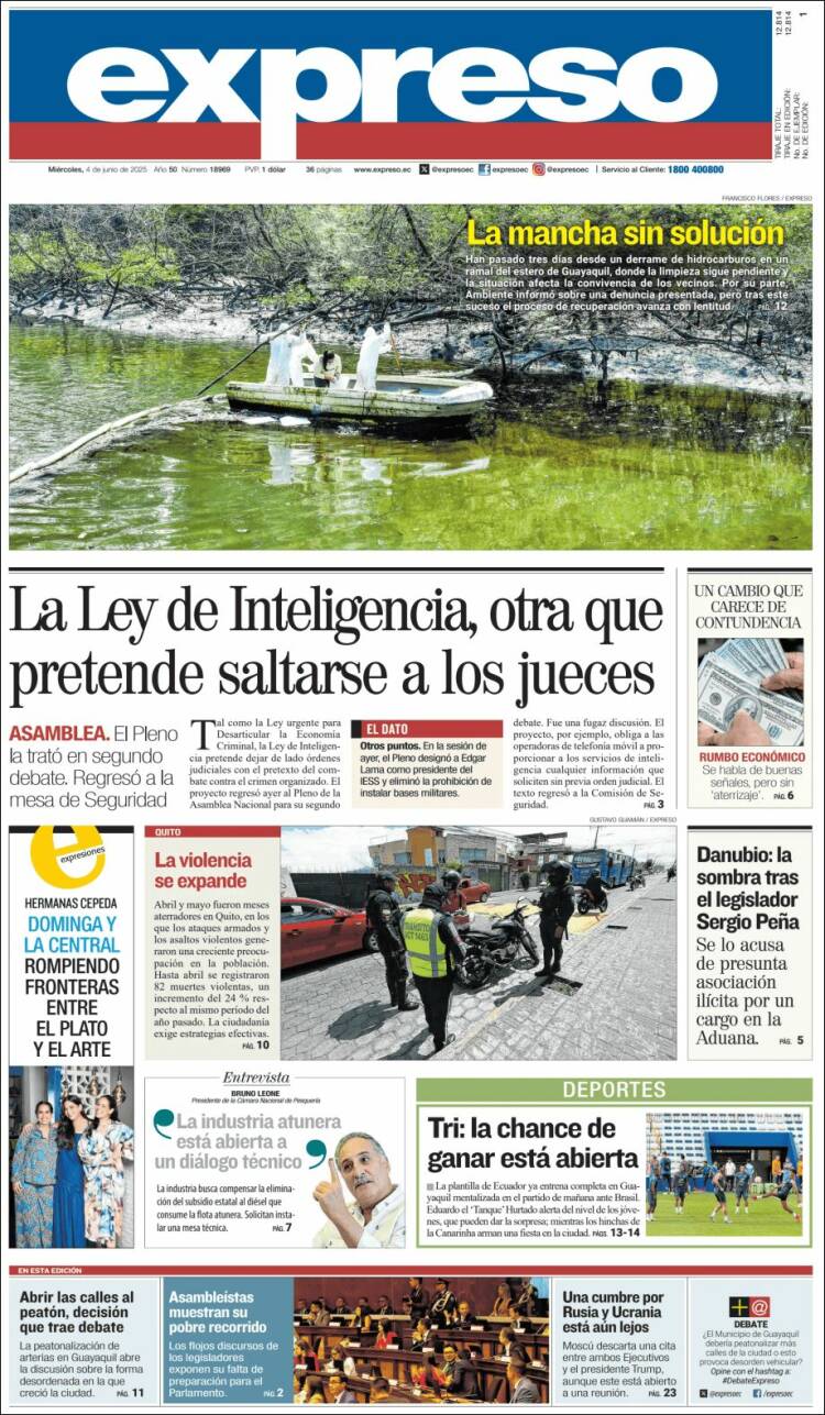 Portada de Expreso (Ecuador)