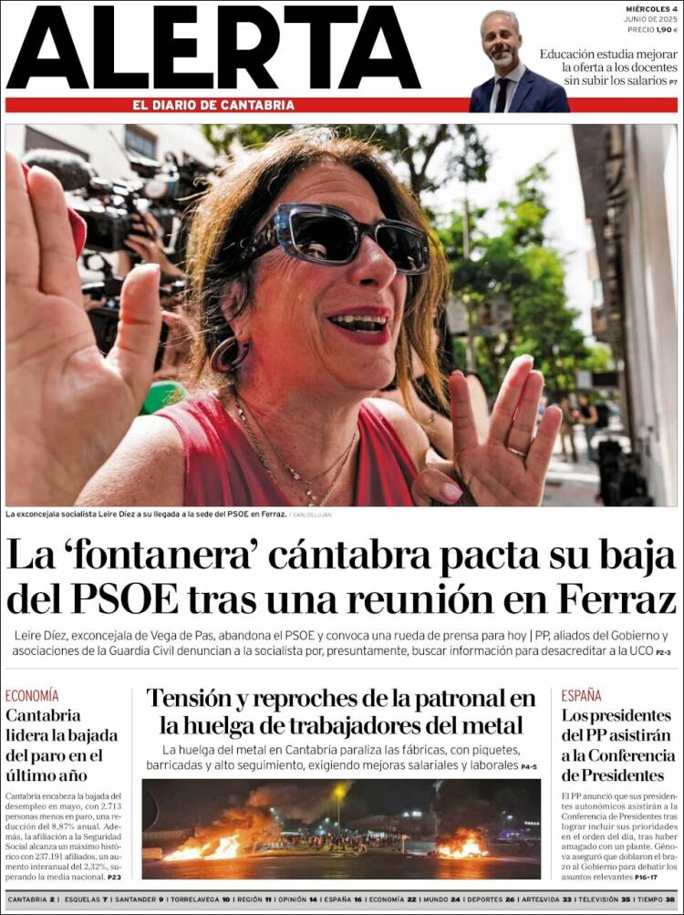 Portada de Alerta - El Diario de Cantabria (Spain)
