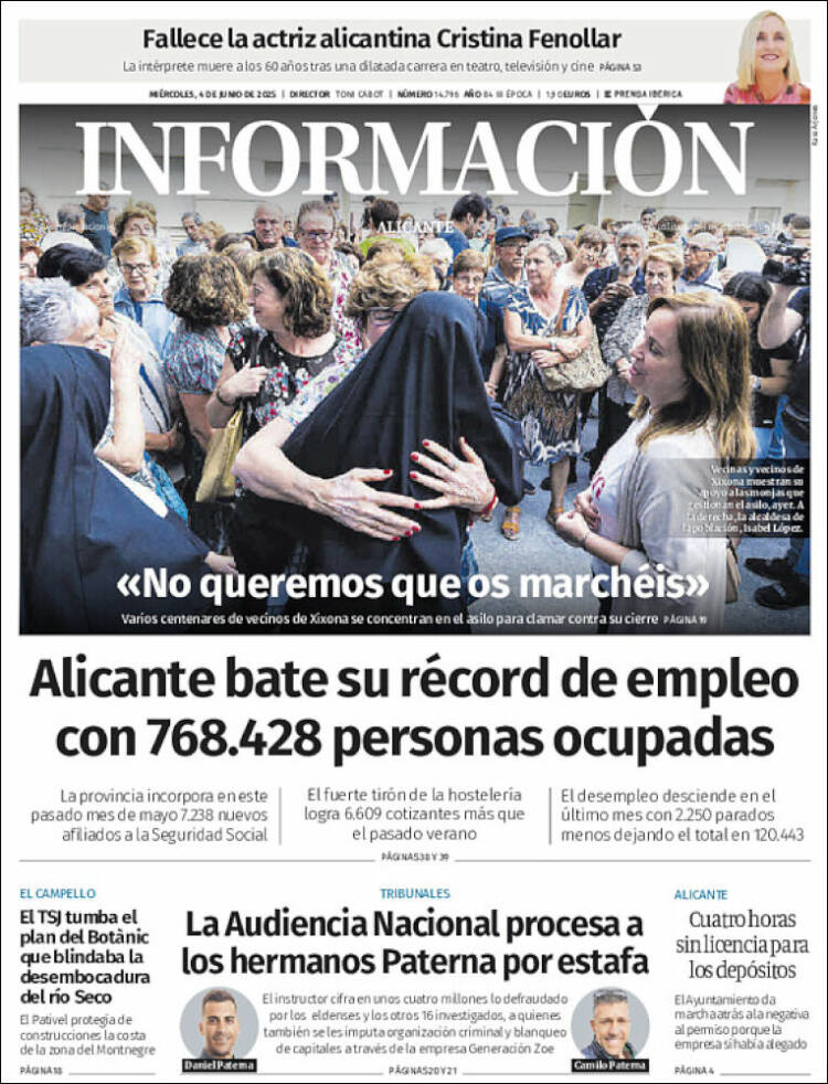 Portada de Diario Información (Espagne)