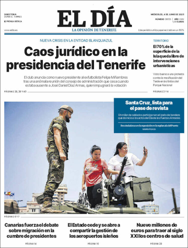 Portada de El Día (Espagne)