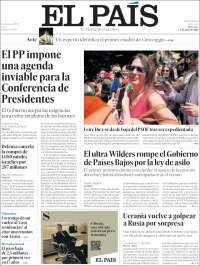Portada de El País (España)