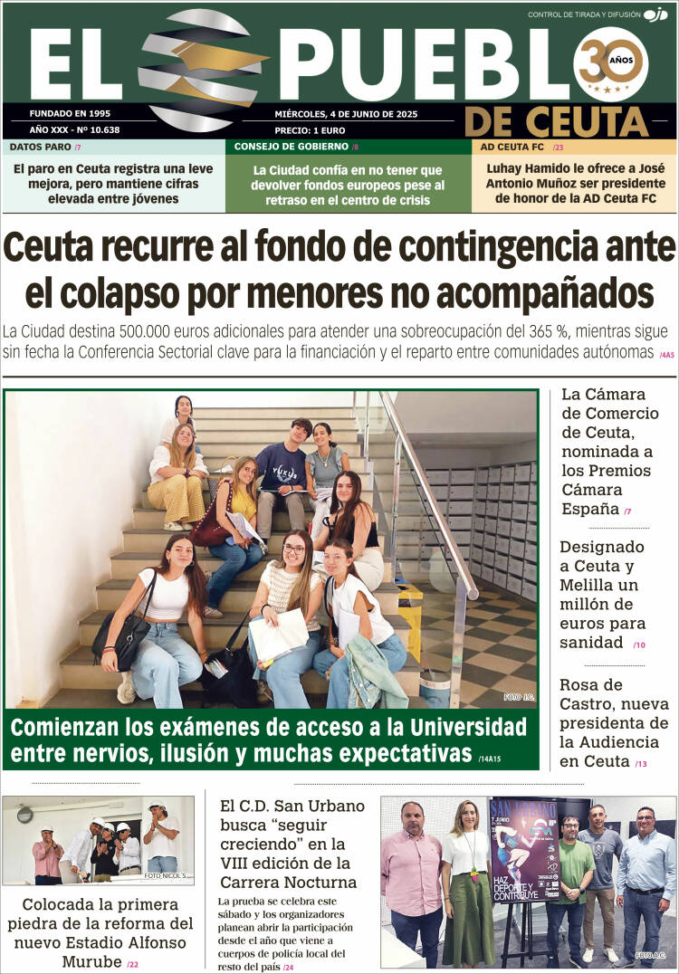 Portada de El Pueblo de Ceuta (Espagne)
